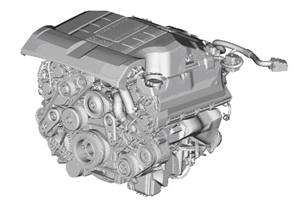 Общий вид бензинового двигателя 5,0SC Range Rover и Range Rover Sport