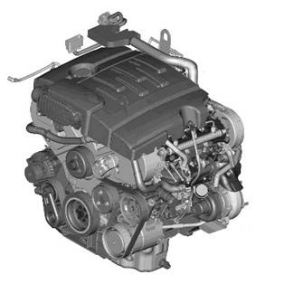 Общий вид дизельного двигателя 2.7 TD V6